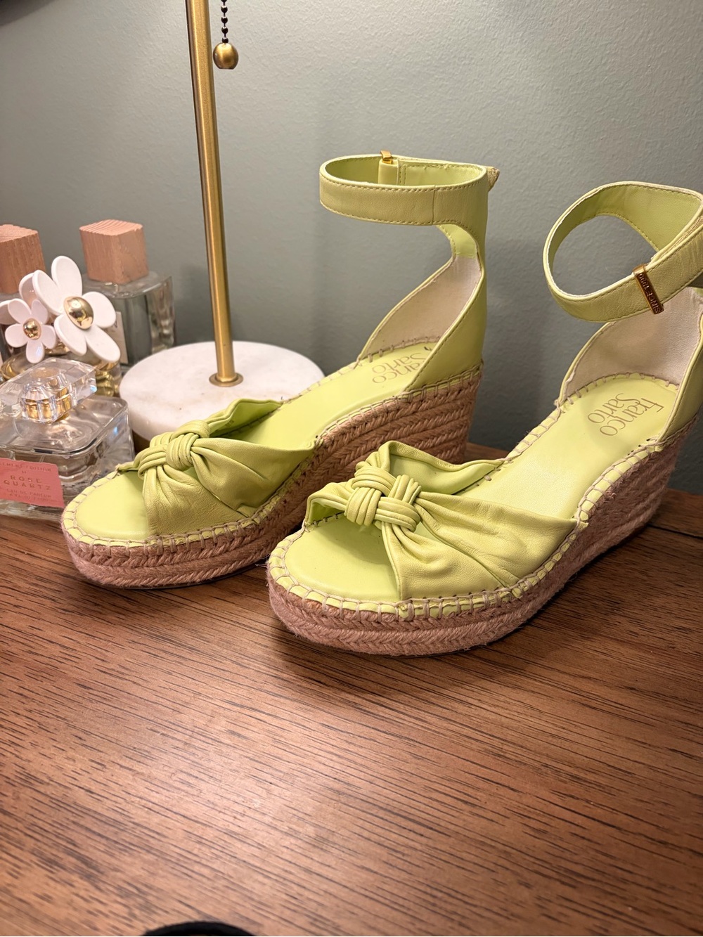 Franco Sarto Clementine Espadrille Wedge Sandals in gorgeous Algae Green 💚